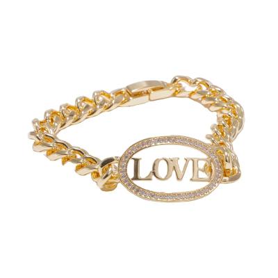 China Latest Design Fashion LOVERS Bracelet CLASSIC Gold Plated Link Chain Bracelet 18K Bracelet for sale