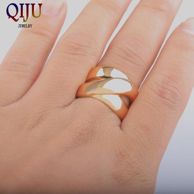 China Other Party Fashion Women's Wholesale Mens 18K Gold Plated BAND Ring Copper Jewelry X SHAPE New for sale