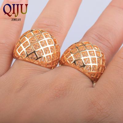 China AMAZON Jewelry CLASSIC Hot Selling Double Layer Design Copper 18k Gold Plated Ring For Women Men AMAZING for sale