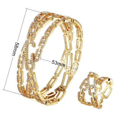 China CLASSIC custom fashion belt jewelry sets simple men and women copper lock bracelet gold plated ring for sale