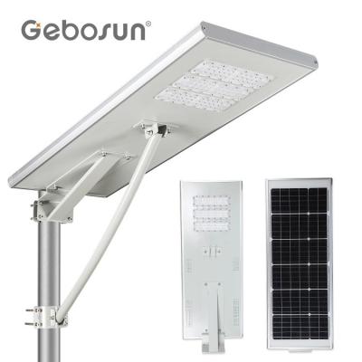 China ROAD GEBOSUN high lumen ip65 gymnasium 50w 80w 100w all in one solar led street light prices for sale