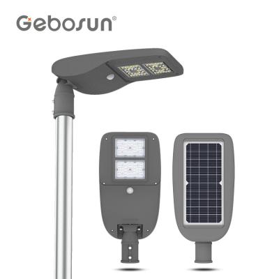 China With mono solar panel in high work efficiency > 21% GEBOSUN work efficiency outdoor waterproof smd ip65 15watt all in one solar led wall light for sale