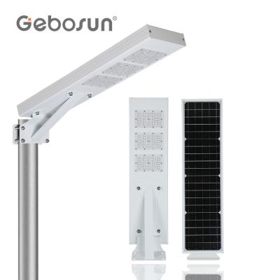 China With mono solar panel in high work efficiency > Chinese supplier 21% GEBOSUN 15 20 30W high capacity lithium battery all in one solar led street light for sale