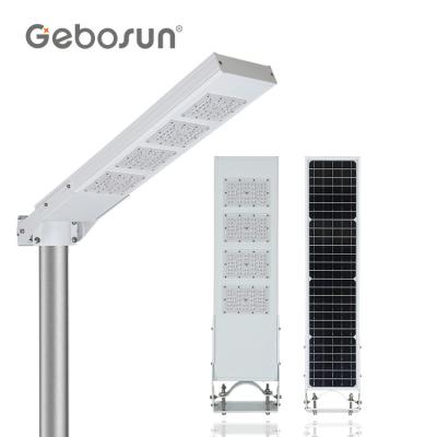 China With mono solar panel in high work efficiency > 21% GEBOSUN CE RoHs quality proof highlight garden waterproof smd ip65 15w 20w 30w all in one led solar street lights for sale