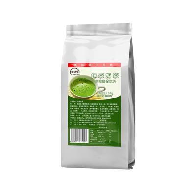 China Food Ingredient Factory Wholesale Free Sample High Quality Matcha Milk Tea Flavor Powder Drink Powder 1KG Instant Bag 3-in-1 Matcha Milk Tea for sale