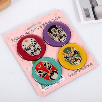 China Waterproof creative diy plastic magnetic drop stickers Peking opera personality magnet fridge maker decorative stickers for sale