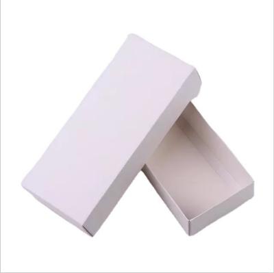 China Recycled materials wholesale white sky and earth cover box white card box can be customized logo pattern color box for sale