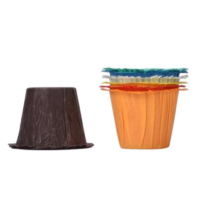 China Recycled Materials Black Logo Paper Food Packaging Box Custom Wholesale Customized Straw Hat Cake Cups for sale