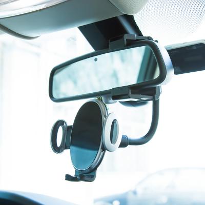 China 2020 Universal Car Phone Holder Rear View Mirror Car Accessories Mirror Holder Mount Adjustable Rear Stand for sale