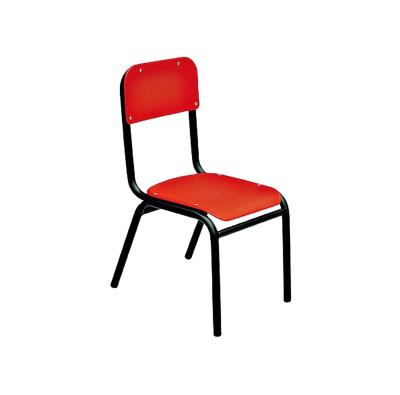 China Modern Colorful Kids Chair Kindergarten Furniture Plywood Chair With Metal Base for sale