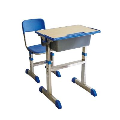 China Modern Adjust Height Classroom Kids Desk Stainless Steel Student Desk And Chair School Sets for sale