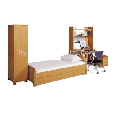 China Fashion comfortable and durable bed for school dormitory furniture boarding bed wood and metal bed set for sale