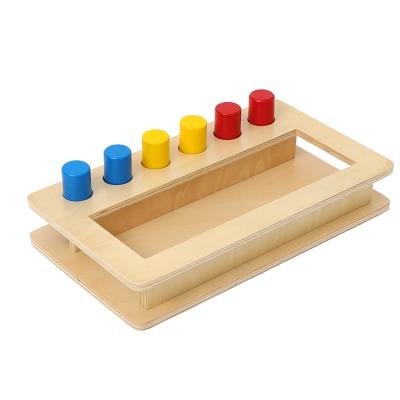 China Basswood Baby Toys Wholesale Preschool Educational Wooden Toddler Imbucare Peg Box Toys Montessori Materials for sale