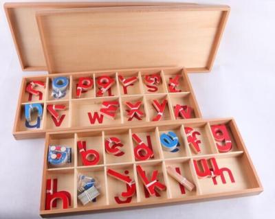 China Beechwood+basswood Tiger Montessori Materials: Wood-large alphabet L020 moveable (Red &Blue) other educational toys for sale