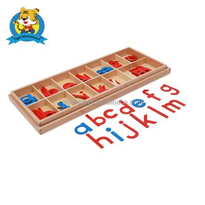 China Montessori Wooden Educational Professional Materials Toys Large Movable Alphabet (Red and Blue) for Children for sale