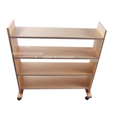 China Hot Sale Wooden Baby Montessori Educational Shef Beech Wood Teaching Aid Shelf Unit For Metal Inset Material for sale