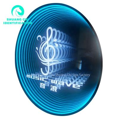 China Fashion trends are cool 3D Illusion Mirror New Trendy 3D Unlimited Effect Leading Fashion Advertising Light Box Store Decoration Size 1Square meter for sale