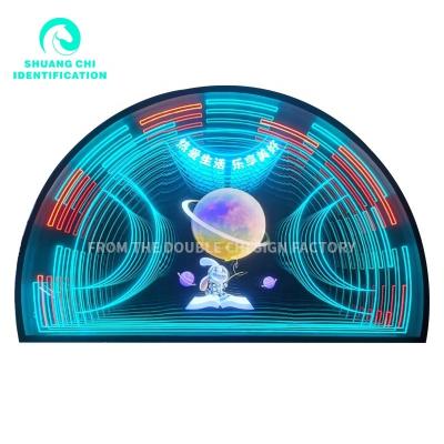 China Fashion trends are cool 3D Illusion Mirror New Trendy 3D Unlimited Effect Leading Fashion Advertising Light Box Store Decoration Size 1Square meter for sale