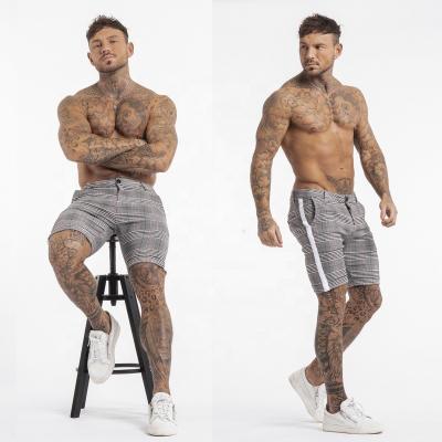 China Wholesale Custom Super Comfortable Anti-Wrinkle Gray Checkered Patterns Casual Plaid Anti-Wrinkle Shorts Pants Short Pants Men's Twill Pants for sale