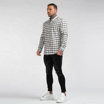 China Wholesale Fashion Mens Breathable Plaid Stretch Loungewear Breathable Custom Shirt Plus Sizes for sale