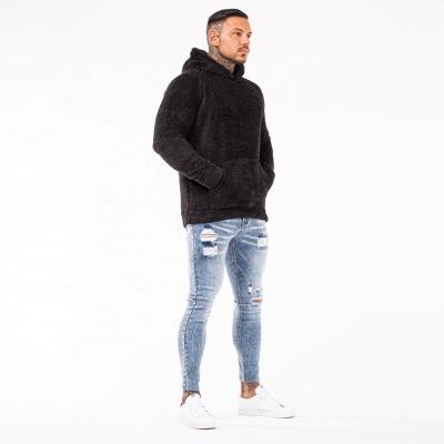 China Wholesale High Quality Black Breathable Custom Design New Pattern Men'S Sherpa Fleece Pullover Hoodies Plus Size for sale