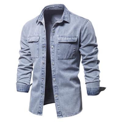 China Cheapest Viable Mens Denim Jacket 2021 New Arrival High Quality Wholesale Viable Blue Washed Blue Custom Men Jean Jackets for sale