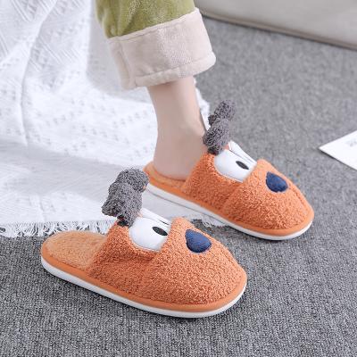 China Wholesale unisex sandals women fur slippers Chinelos new fashion trend styles plush slippers cartoon animal dog fluffy cute slippers home warm for sale