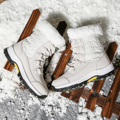 China 2021 Fashion Trend White Women Waterproof Snow Boots Keep Winter Warm Short Ankle Plush Fur Short Boots Botas De Nieve Plus Size Ladies Shoes for sale