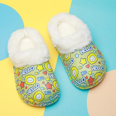 China Other Wholesale Custom Warm Faux Fur Fur Sandals Winter Plush Fuzzy Indoor Home Home Slippers For Winter Plush Children Pink Fluffy Kids Slippers for sale