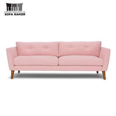 China Chesterfield SOFA Factory direct living room furniture pink 3 seater fabric sofas for sale