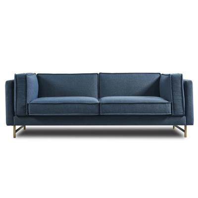 China Chesterfield SOFA Modern 3 Seater Upholstery Fabric Stainless Steel Leg Sofa for sale