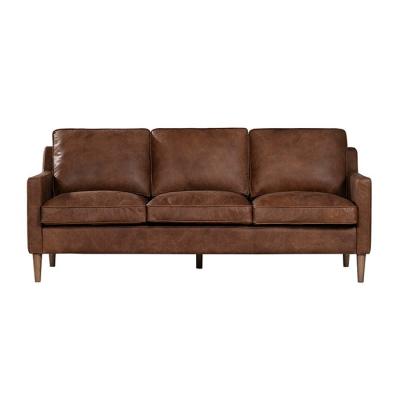 China Chesterfield SOFA American Style Vintage Leather Sofa Mid Century Modern Sofa with Wooden Leg for sale