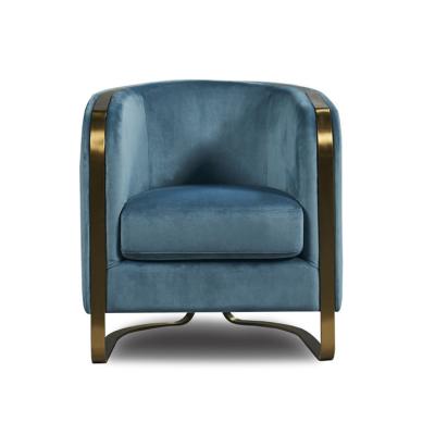 China MY530 Chico Sofa Living Room Furniture Modern Armchair Gold Frame Stainless Steel Velvet Teal Hotel Sofa for sale