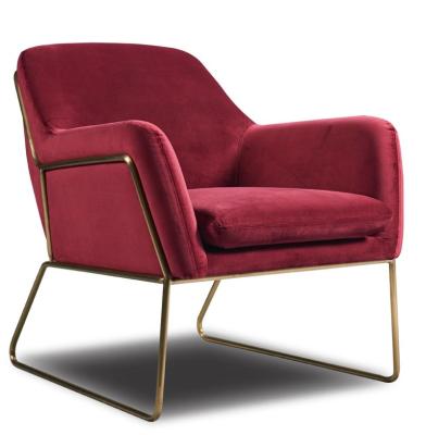 China 2020 New Design Nordic Modern Velvet Chair Modern Velvet Chair Living Room Furniture Sofa Couch Set Pink Teal Single Seat Stainless Frame Nordic Armchair for sale