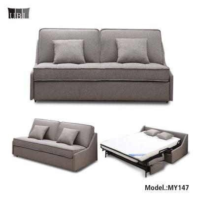 China SOFA BED promotion fabric folding bed light gray sofa with metal frame for hotel furniture MY147 for sale