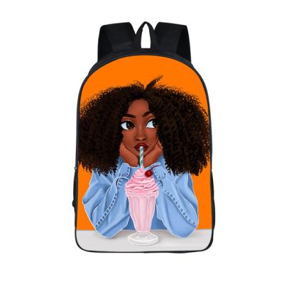 China Anti Theft Kids Backpack Girls On Demand Bookbags Black Afro American Women Art Print School Bags Kids for sale