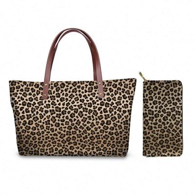 China Custom Made Lady Leopard Print Print Top Selling Women Shoulder Bag Large Tote Bag Cool Leopard Handbag for sale