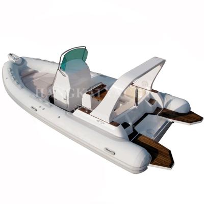 China Hot sale Taiwan rib boat 2019 hypalon fiberglass 6.8m rigid rib boat with CE certificate for sale