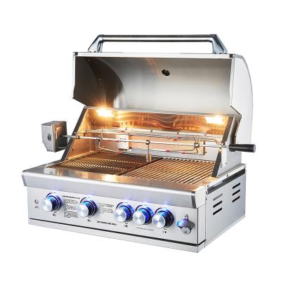 China Commercial and high quality sale adjustable height stainless steel gas hot grill 3 burner barbecue gas ovens use in outdoor and household for sale