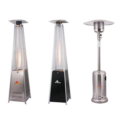 China Outdoor Gas Stored Heater Garden Gas Heater Patio Heater Pulse Ignition Glass CE 2022 Pyramid Gas Tube For Party for sale