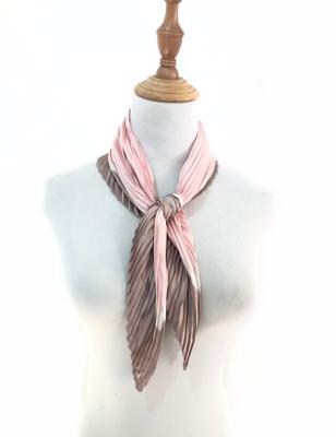 China High Quality Polyester Satin Custom Design Women Pleated Bands Satin Neck Scarf for sale