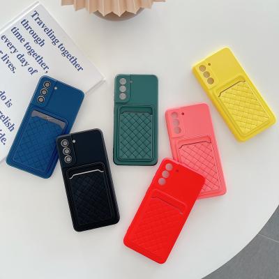 China 2021 New Anti-fall Silicone Wallet Card Slot Protective Phone Case For Samsung S21/S21+/S21 I/A71/A72/M51/M31S Phone Cover for sale