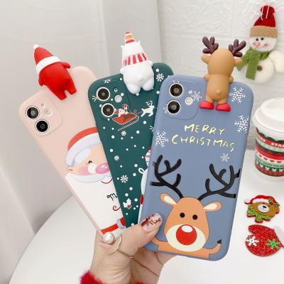 China Anti-drop Merry Christmas Gifts Cartoon Toy Snowman Santa Deer Elk TPU Top Phone Case for iPhone 13/12//11/X/XR/XS max for sale