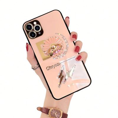 China Anti-fall diamond cell phone back cover case for iphone 11 case electroplate high quality TPU for lady for sale