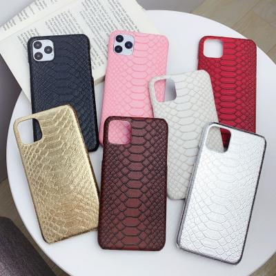 China Fashion Anti-drop PU Snakeskin Pattern Leather Protective Case For iPhone12Pro XS Max Luxury Pouch Back Cover Custom Logo Phone Case for sale