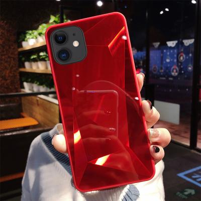 China 3d mirror diamond shiny mirror back cover for iphone 11 12 xs 6s 7 8 6s plus 7 plus 8 plus, for iphone 12 pro max diamond texture phone case for sale