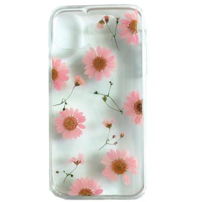 China New Real Floral Epoxy Red Epoxy Dried Flower Daisy Cell Phone Case For Apple 7 8 XS 11 XR iPhone12pro Max Protective Case for sale