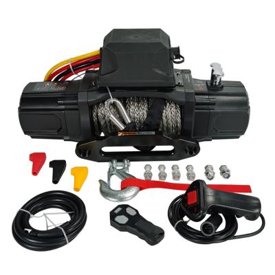 China AUTOMATIC 9500lbs Cable Pulling Fast Speed ​​Trailer Tractor Anchor 12v Electric Offroad Winch for sale