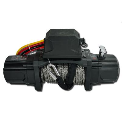 China Power 9500lbs AUTO Pulling 4wd Trailer 4wd Offroad Electric Anchor 12v Tractor Winch With Synthetic Rope for sale