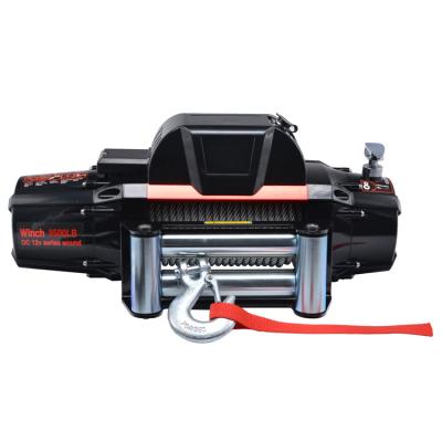 China NEW design 9500lbs pull badland automatic 12v electric automatic 4x4 winch with steel rope for sale